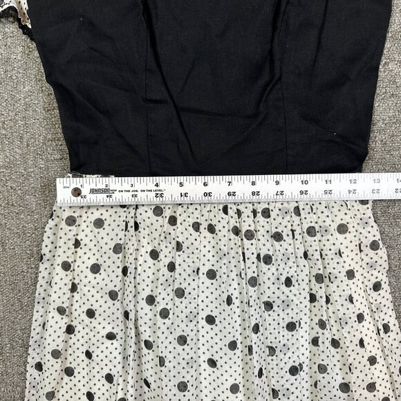 Vintage Darling Debs 60s 70s Polka Dot Off Shoulder Ruffle Maxi Dress X-Small - Picture 4 of 8